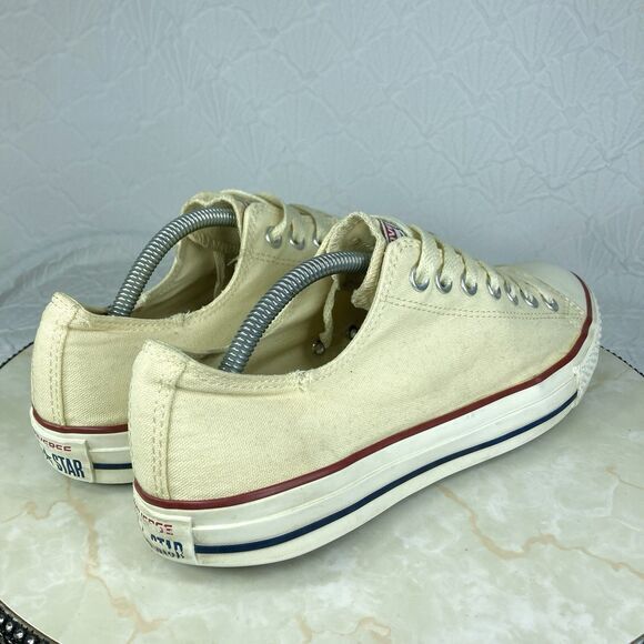 Converse All Star Low Top Sneakers Mens 10.5 Cream Canvas Streetwear Skate Shoes - Picture 9 of 13